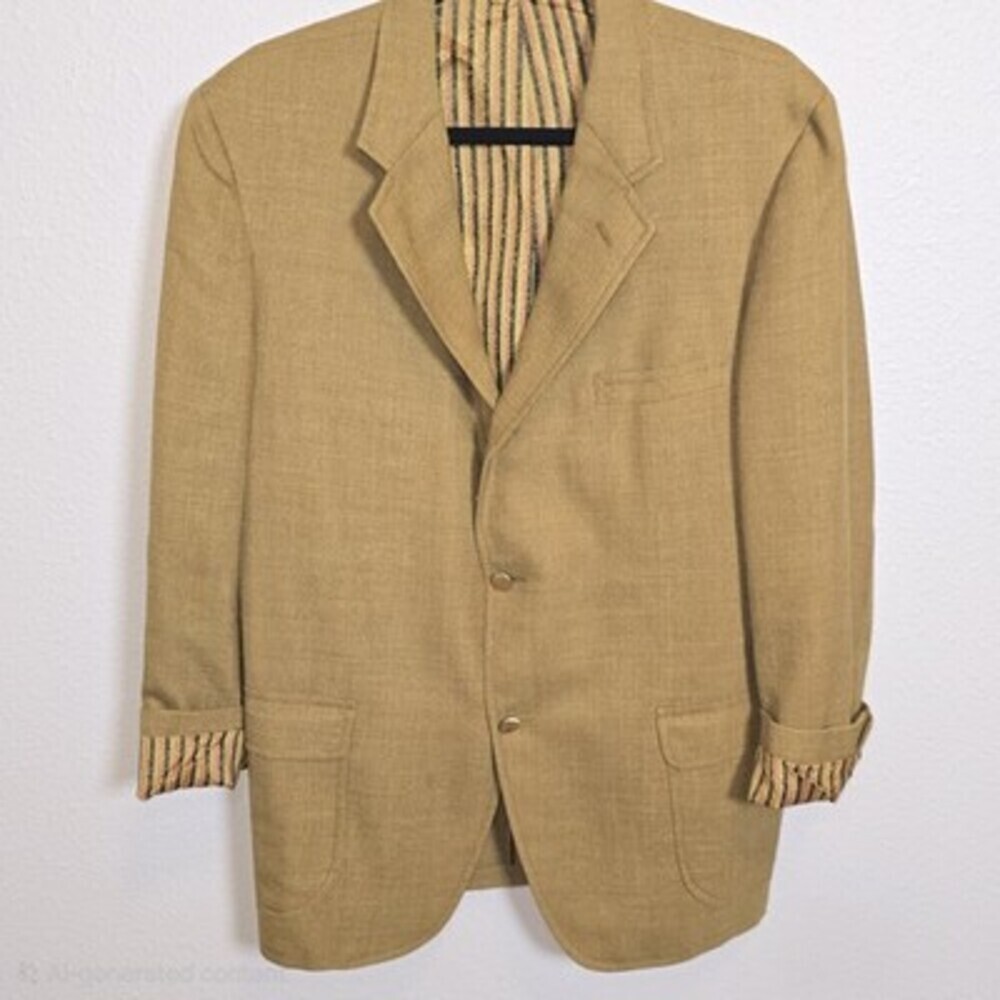 Vintage 1970s Cricketeer Linen Sport Coat Union Made Blazer Men’s 42R - Picture 2 of 12